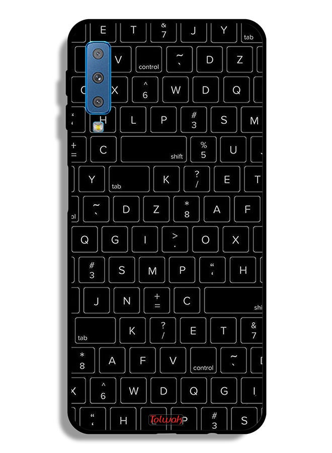 Tolwak Samsung Galaxy A7 (2018) Protective Case Cover Random Keyboard Keys Pattern - Image 1