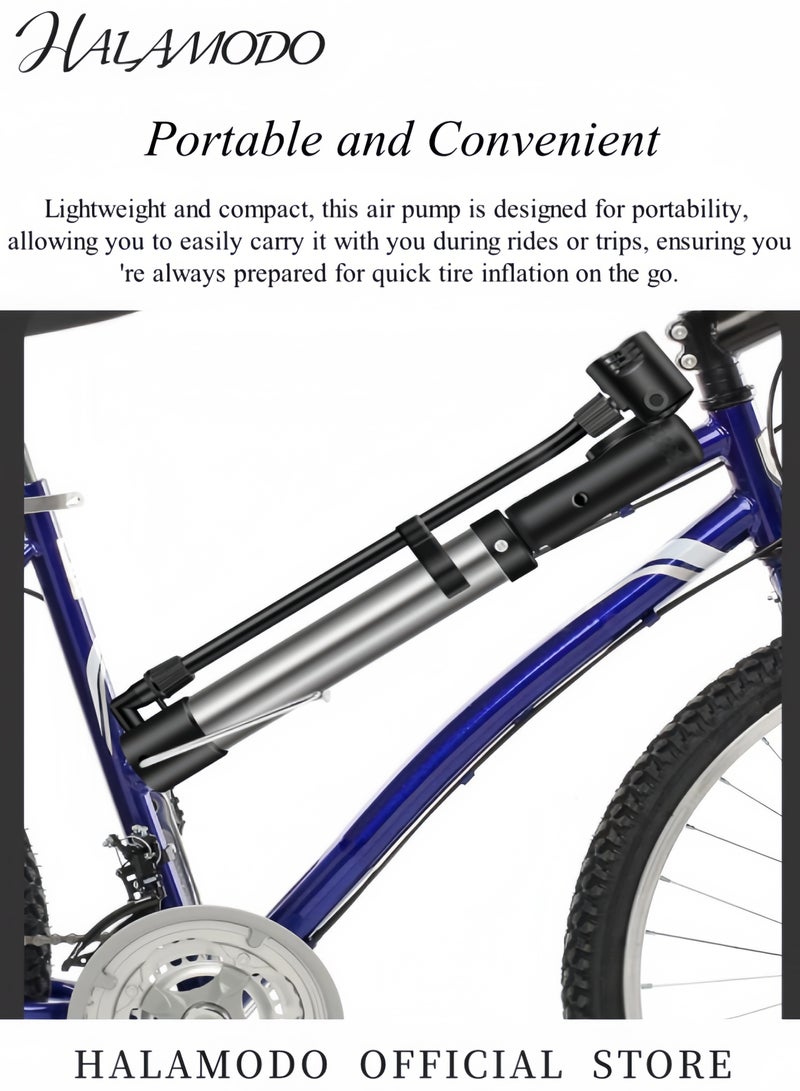 Bike Pump Bicycle Floor Pump Bike Tire Pumps Compatible with Presta and Schrader Valve Inflator High Pressure Portable Air Pump for Road Bike Car MTB Sports Balls - Image 4