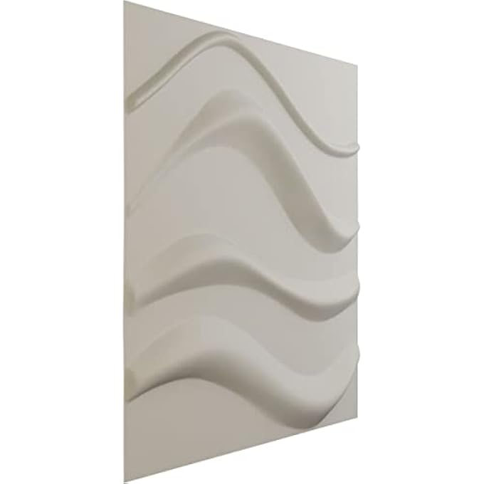 19 5/8"W X 19 5/8"H WAVE ENDURAWALL DECORATIVE 3D WALL PANEL, SATIN BLOSSOM WHITE (COVERS 2.67 SQ. FT. - Image 2