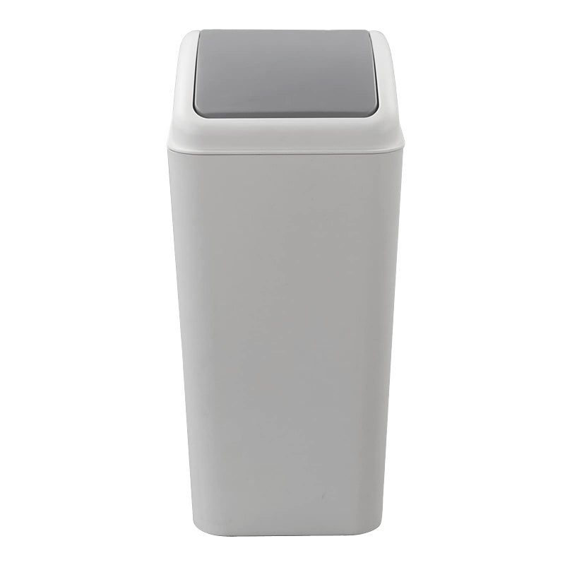 Kekow 4.5 Gallon Small Plastic Trash Can, Swing Lid Waste Can, Gray - Image 1