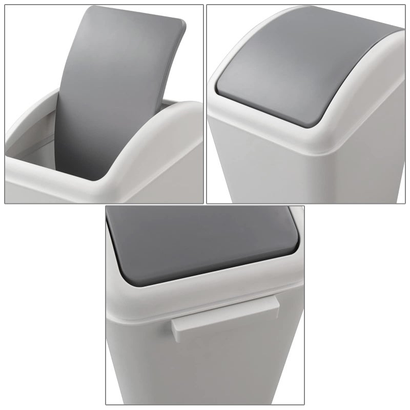 Kekow 4.5 Gallon Small Plastic Trash Can, Swing Lid Waste Can, Gray - Image 3