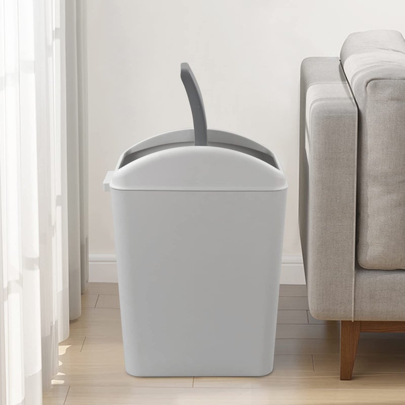 Kekow 4.5 Gallon Small Plastic Trash Can, Swing Lid Waste Can, Gray - Image 4