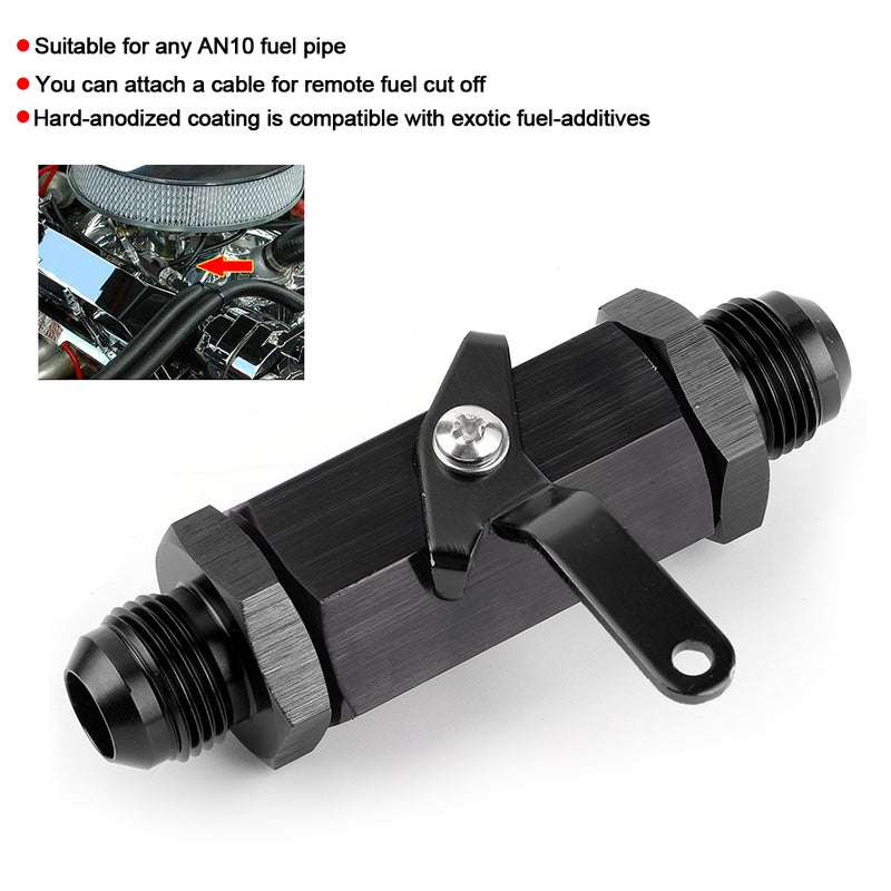 Y974 -10AN Shut Off Check Valve Aluminum Alloy Car Refitting for AN10 Fuel PipeBlack - Image 4