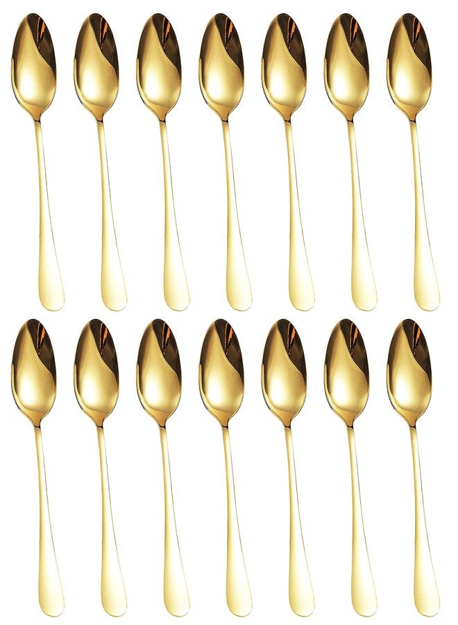 Comicfs 12-Piece Demitasse Espresso Spoons, Coffee Spoons, 5 Inches Mini Tea Spoon Stainless Steel Small Spoon for Ice Cream Dessert Home Casual Shop Restaurant (Gold) - Image 1