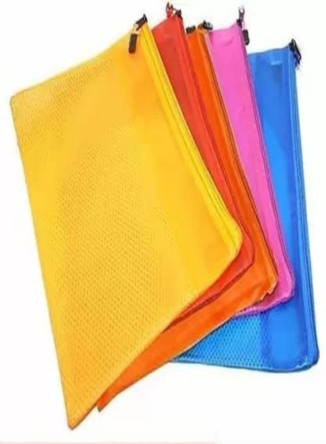 Kavyatech 5 Pieces Transparent Pouch - Heavy-Duty Plastic Reinforced with Threads - Mesh Bag with Zipper for Organize Supplies - Image 1