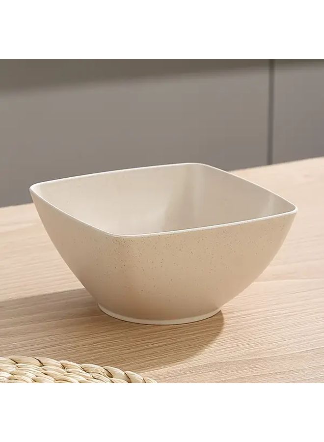 6pcs White Reusable Plastic Salad Bowl and Plate Set Microwave Safe Stackable - Image 5