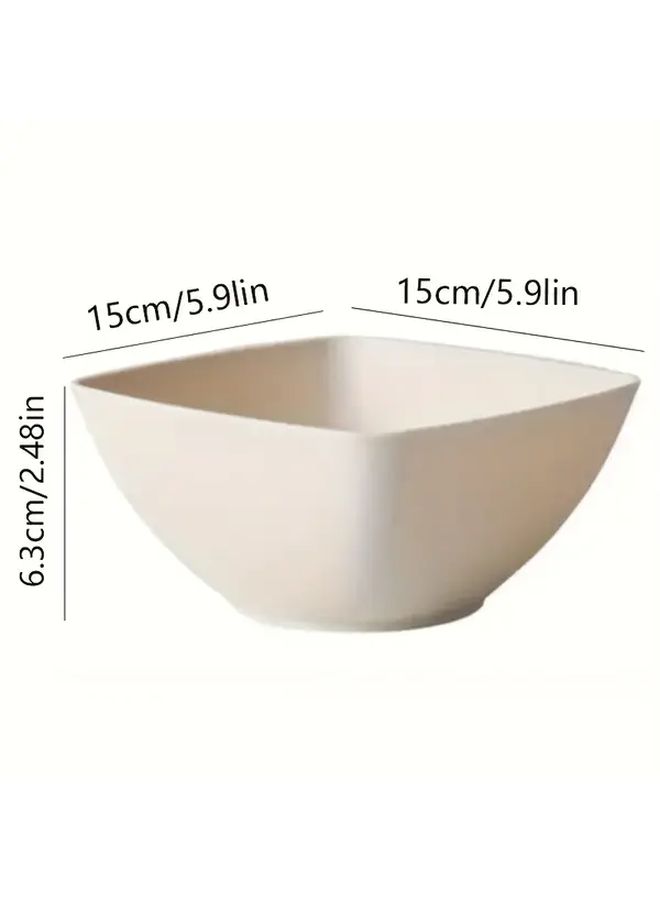 6pcs White Reusable Plastic Salad Bowl and Plate Set Microwave Safe Stackable - Image 3