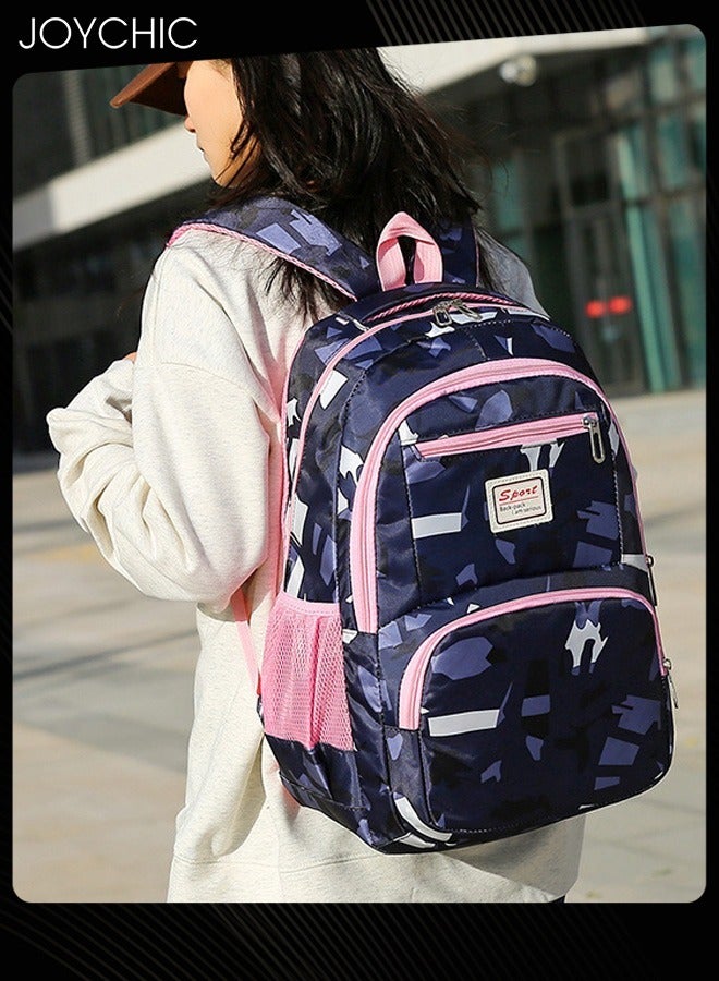 Joychic مجموعة حقيبة ظهر مدرسية متينة مقاومة للماء من النايلون مكونة من 3 قطع بسعة كبيرة مع جيب أمامي لطلاب المرحلة المتوسطة والثانوية - Image 2