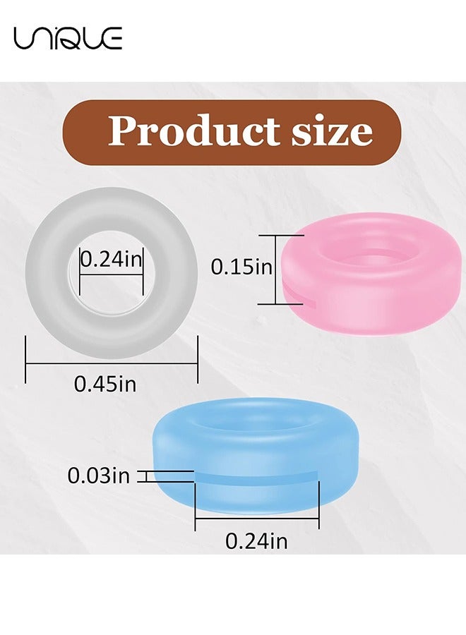 Unique 12 Pairs Round Silicone Eyeglass Ear Clips - Anti-slip Eyeglasses Ear Cushion Retainer - Eyeglasses Temple Tip Sleeve Retainer (Black/Clear/Pink/Blue) - Image 2