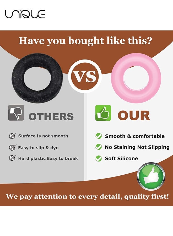 Unique 12 Pairs Round Silicone Eyeglass Ear Clips - Anti-slip Eyeglasses Ear Cushion Retainer - Eyeglasses Temple Tip Sleeve Retainer (Black/Clear/Pink/Blue) - Image 3