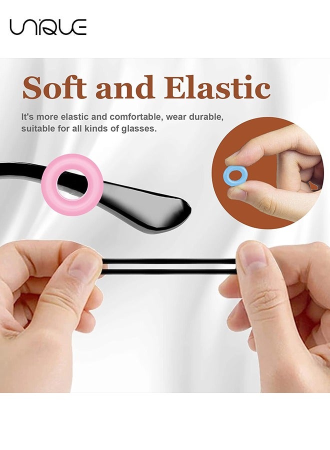 Unique 12 Pairs Round Silicone Eyeglass Ear Clips - Anti-slip Eyeglasses Ear Cushion Retainer - Eyeglasses Temple Tip Sleeve Retainer (Black/Clear/Pink/Blue) - Image 4