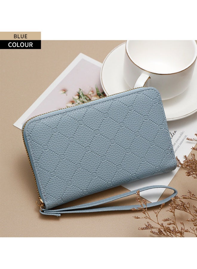 NIBEMINENT Women's Coin Purse Korean Version Simple Large Capacity Card Bag Zipper Hand Bag Mobile Phone Bag Driver's License Document Bag  - Image 2