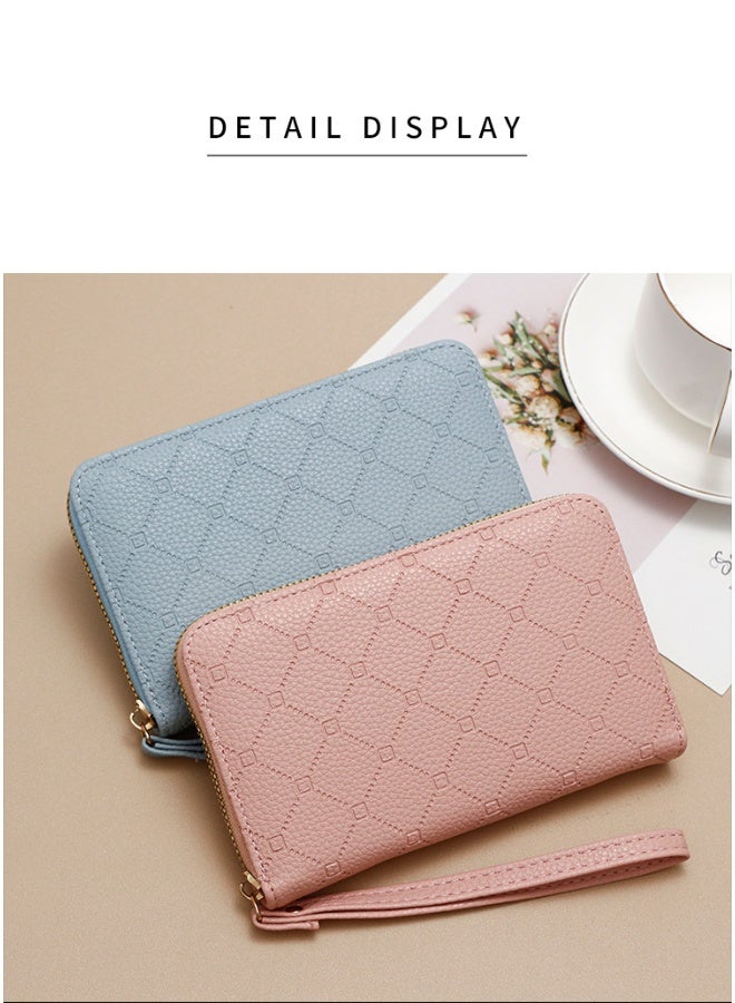 NIBEMINENT Women's Coin Purse Korean Version Simple Large Capacity Card Bag Zipper Hand Bag Mobile Phone Bag Driver's License Document Bag  - Image 3