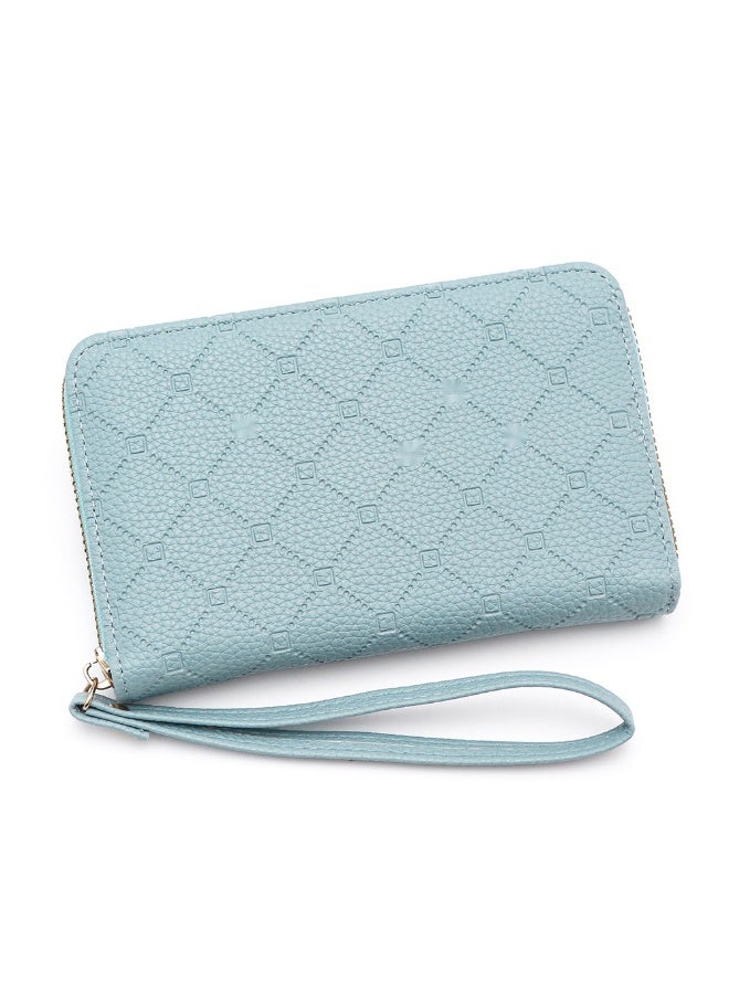 NIBEMINENT Women's Coin Purse Korean Version Simple Large Capacity Card Bag Zipper Hand Bag Mobile Phone Bag Driver's License Document Bag  - Image 1