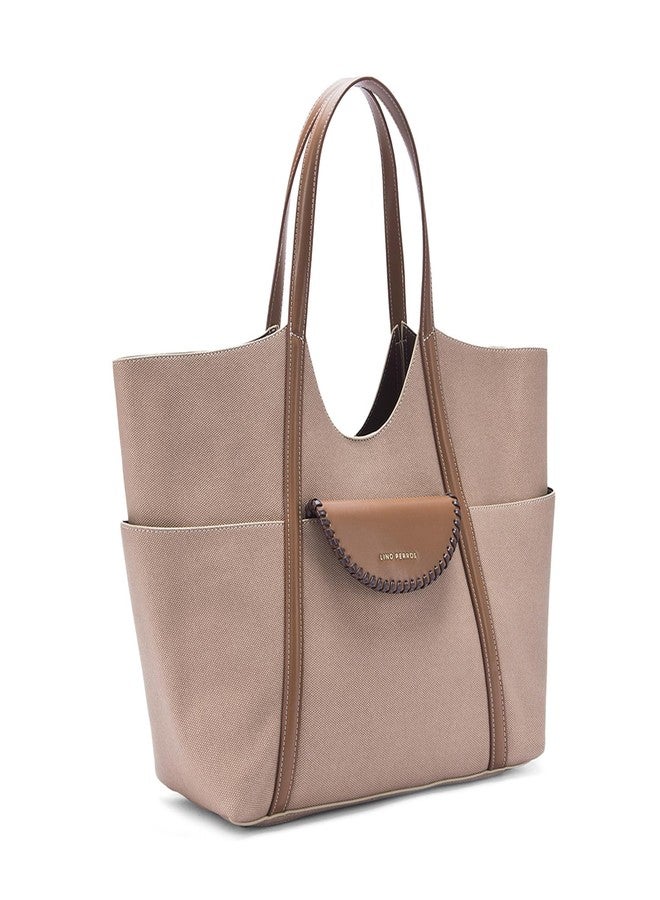 Lino Perros Monroe Evelyn Beige Tote Bag - Image 2
