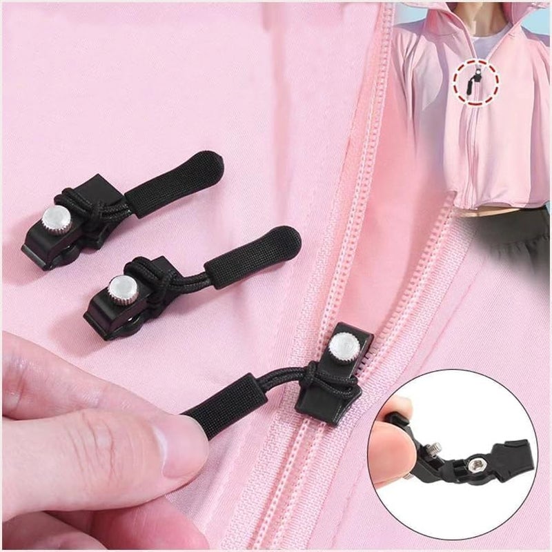 GHARKART GHARKART Zipper Repair Kit Instant Zipper Sliders with Nylon Pull Tabs Cords Replacement Plastic Zipper Pull for Sliding Teeth Universal Screw Fix Removable Zippers for Bags Garments 15  - Image 3