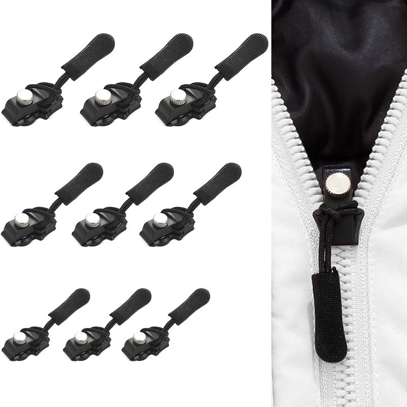 GHARKART GHARKART Zipper Repair Kit Instant Zipper Sliders with Nylon Pull Tabs Cords Replacement Plastic Zipper Pull for Sliding Teeth Universal Screw Fix Removable Zippers for Bags Garments 15  - Image 1