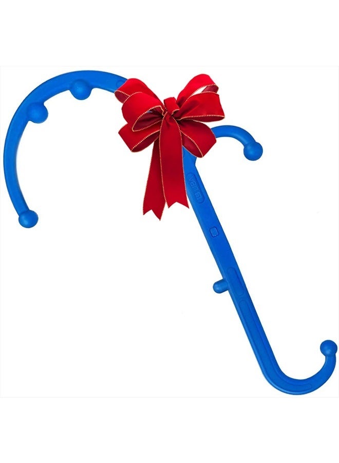 LiBa Back and Neck Massager - Trigger Point Massage Tools for Pain Relief and Self Massage Hook Therapy Handheld Back Neck Shoulder Massager Blue - Gift for Women & Men - Image 1