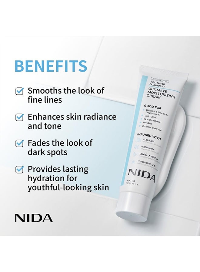 نيدا كريم الترطيب الفائق يوفثفول فورمولا™، سنتيلا آسياتيكا، نياسيناميد، حمض الهيالورونيك، الكولاجين | التجاعيد، الخطوط الدقيقة، البقع الداكنة، البشرة الجافة، الاحمرار - Image 4