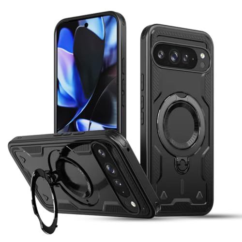 KAPAVER 360 Mag- X Rugged Back Cover Case Compatible for Google Pixel 9/9 Pro (Black) - Image 1