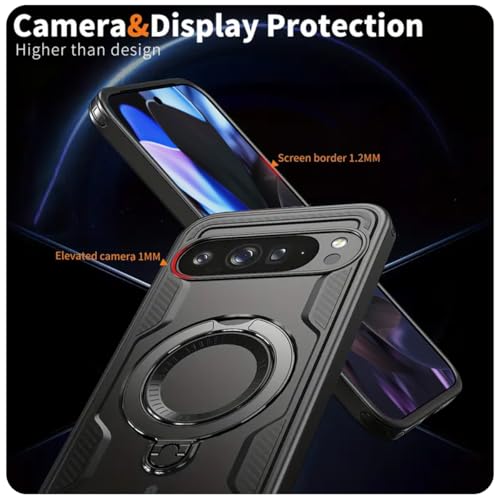KAPAVER 360 Mag- X Rugged Back Cover Case Compatible for Google Pixel 9/9 Pro (Black) - Image 3