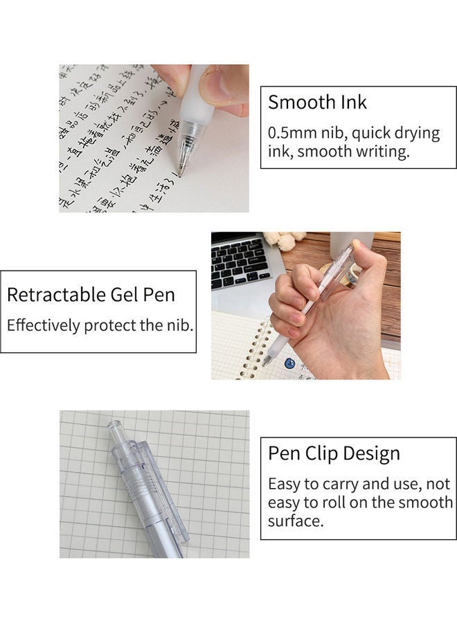 NIBEMINENT 23-Piece Retractable Gel Ink Pen And Refills White - Image 4