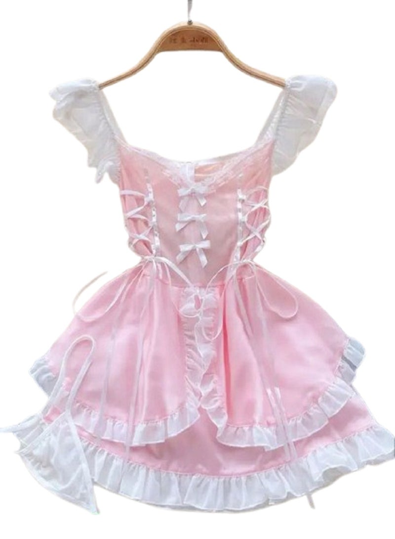 MANIKAN  Tulle Dress, Ruffled Skirt, Corset-Style Bodice, Sleeveless