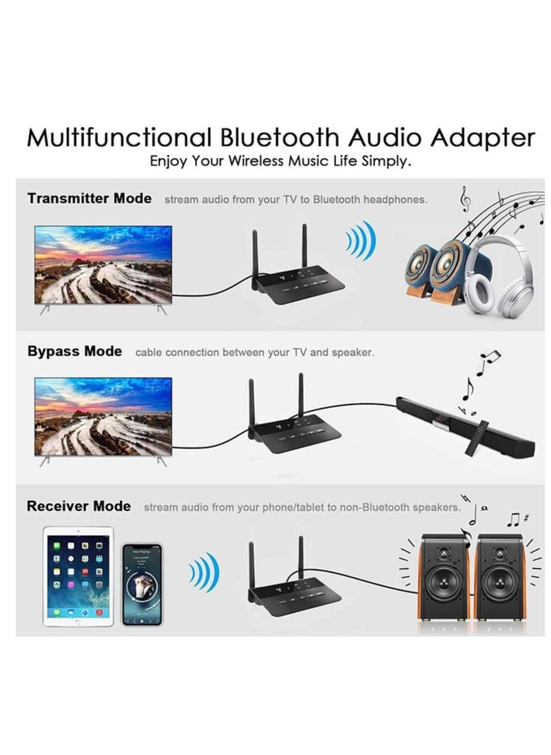 Generic 2 In1 80M Range Bluetooth 5.0 Receiver Transmitter CSR Aptx Audio Adapter 3.MM Audio TX RX RCA USB Wireless Dongle for TV PC Accessory  - Image 5