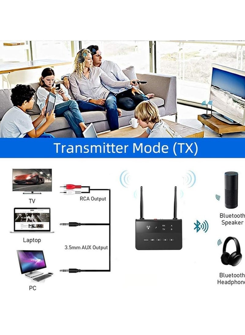 Generic 2 In1 80M Range Bluetooth 5.0 Receiver Transmitter CSR Aptx Audio Adapter 3.MM Audio TX RX RCA USB Wireless Dongle for TV PC Accessory  - Image 3