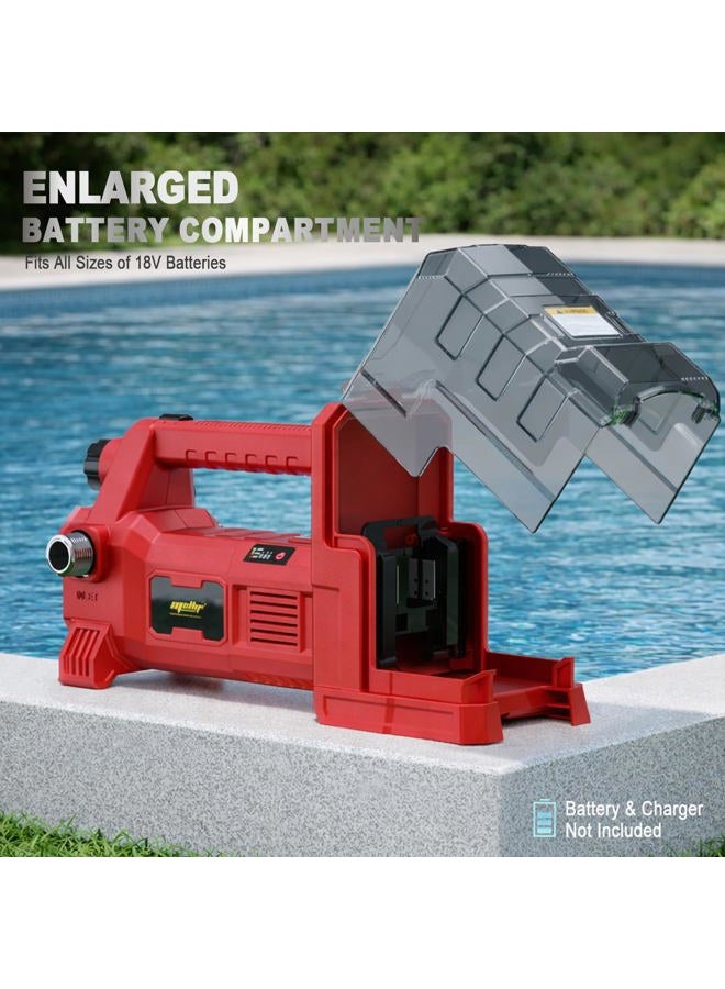 Danero Cordless Water Transfer Pump Compatible with Milwaukee 18V Battery (Tool Only), 1/4HP Brushless Motor, 540GPH Self Priming Utility Pump for Pool Draining, Pond, Watering, Garden, Tank - Image 3
