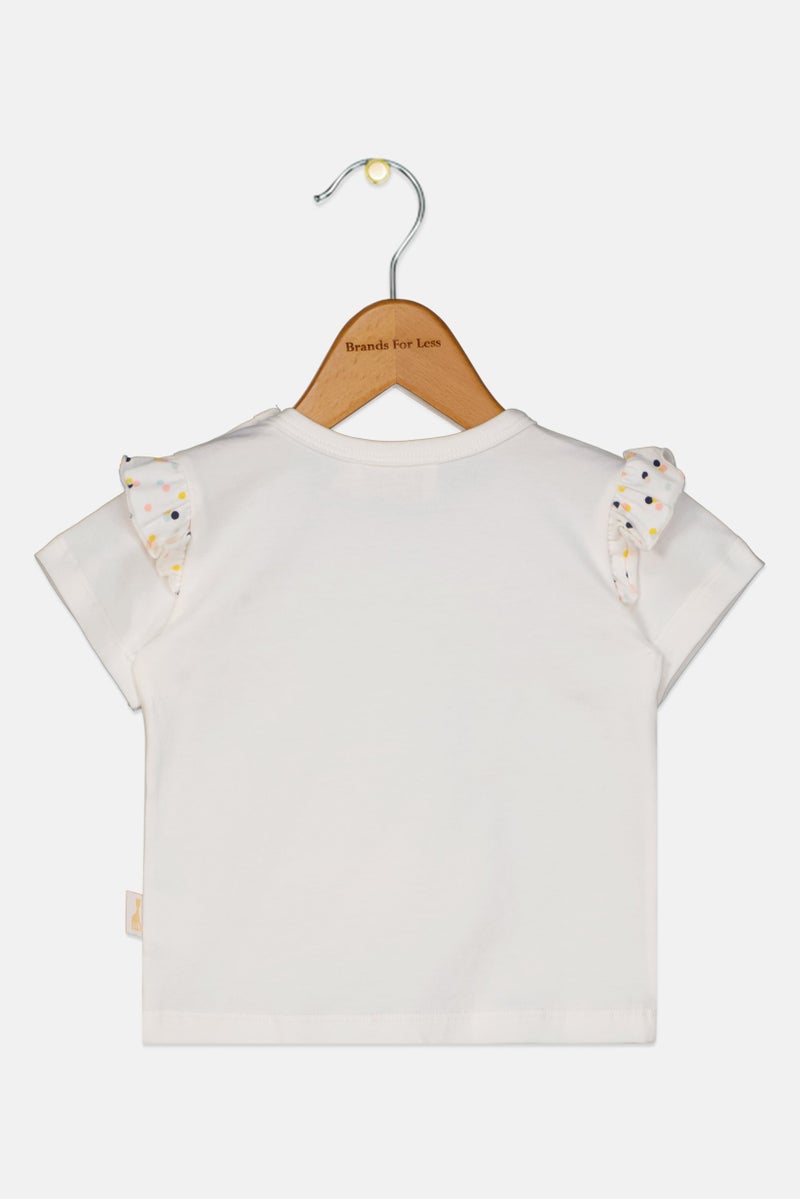 Sophie la girafe Toddlers Girl Graphic Print Short Sleeve Top, Off White - Image 2