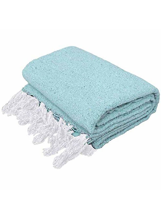 Open Road Goods Handmade Mint Yoga Blanket - Thick Mexican Blanket or Throw - Made for Yoga! - Image 1