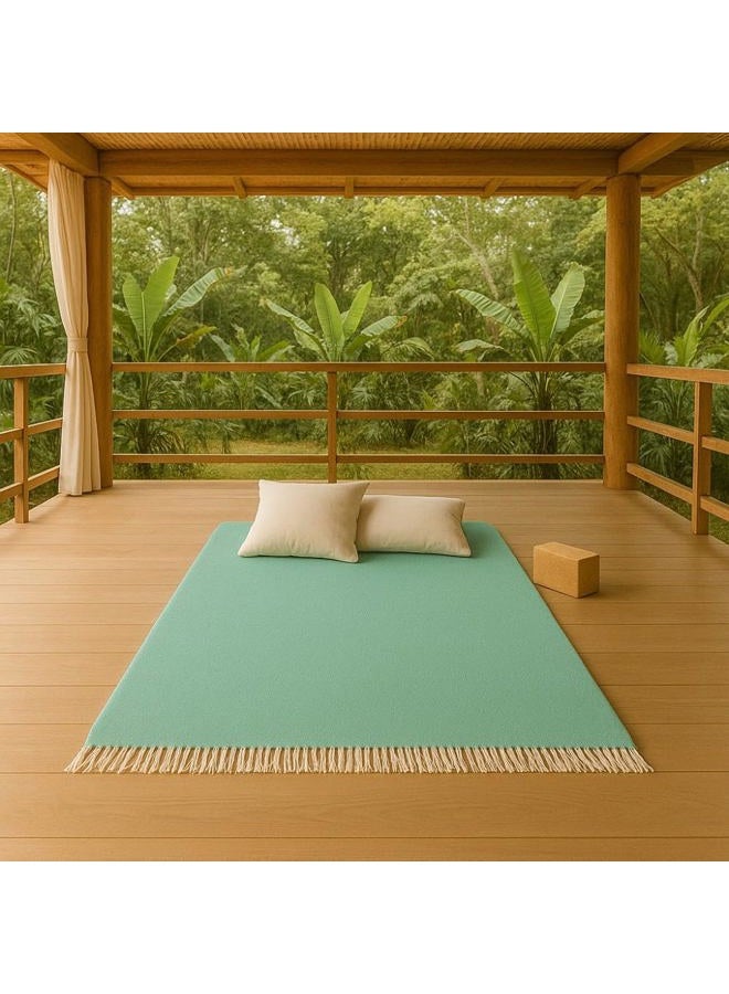 Open Road Goods Handmade Mint Yoga Blanket - Thick Mexican Blanket or Throw - Made for Yoga! - Image 3