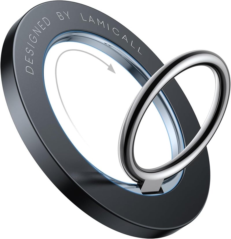 Lamicall Magnetic Phone Ring Holder for MagSafe - Magnetic Finger Phone Ring Stand Holder, Magnet Ring Grip, Compatible with iPhone 17 16 15 14 13 Pro Max Plus Mini, Mag Safe Accessories, Misty Black - Image 1