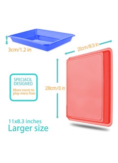 Generic Multicolor Plastic Art Trays Versatile Activity Organizer for Crafts DIY Projects Painting Beads and Supplies Perfect Serving Tray for Home and School Set of 5 Colors  - Image 5