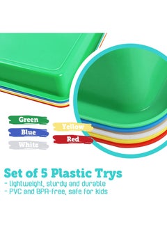 Generic Multicolor Plastic Art Trays Versatile Activity Organizer for Crafts DIY Projects Painting Beads and Supplies Perfect Serving Tray for Home and School Set of 5 Colors  - Image 4