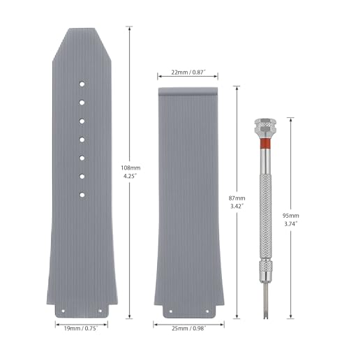 SANDEIN 25mm Watch Band Compatible with Big Bang Soft Silicone Rubber Replacement Watch Straps - Image 5