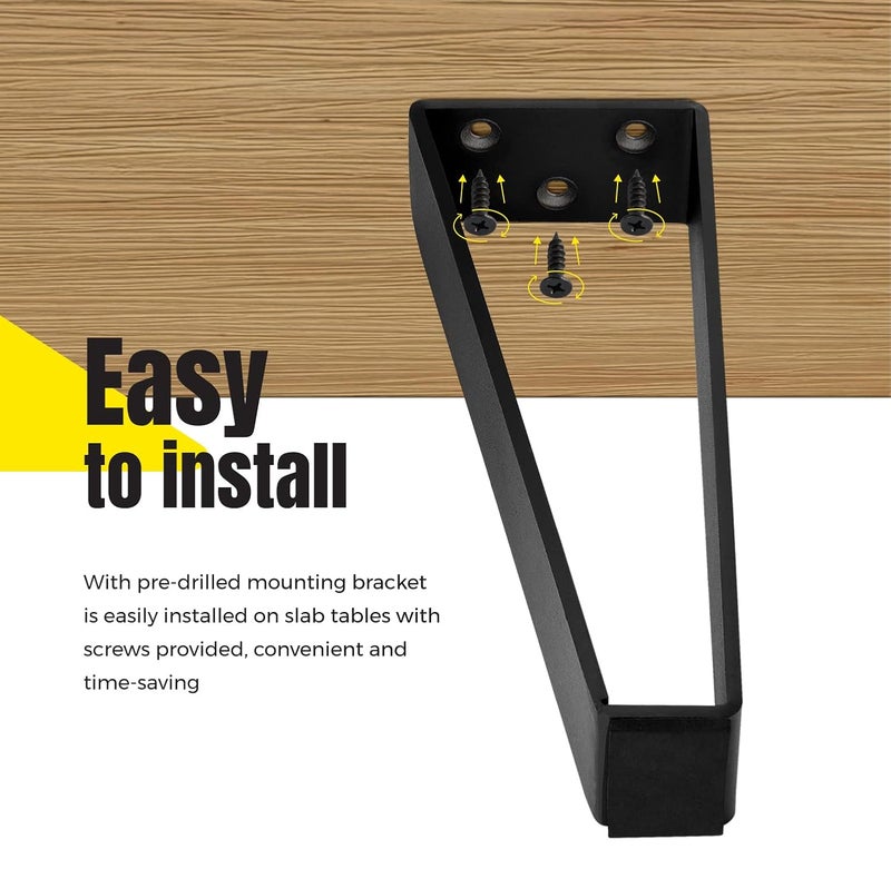 FATATA Metal Furniture Legs 4pcs8 inch Solid Steel Modern Style for Side Table TV Stand Cabinet Bench Slab Table Black - Image 4