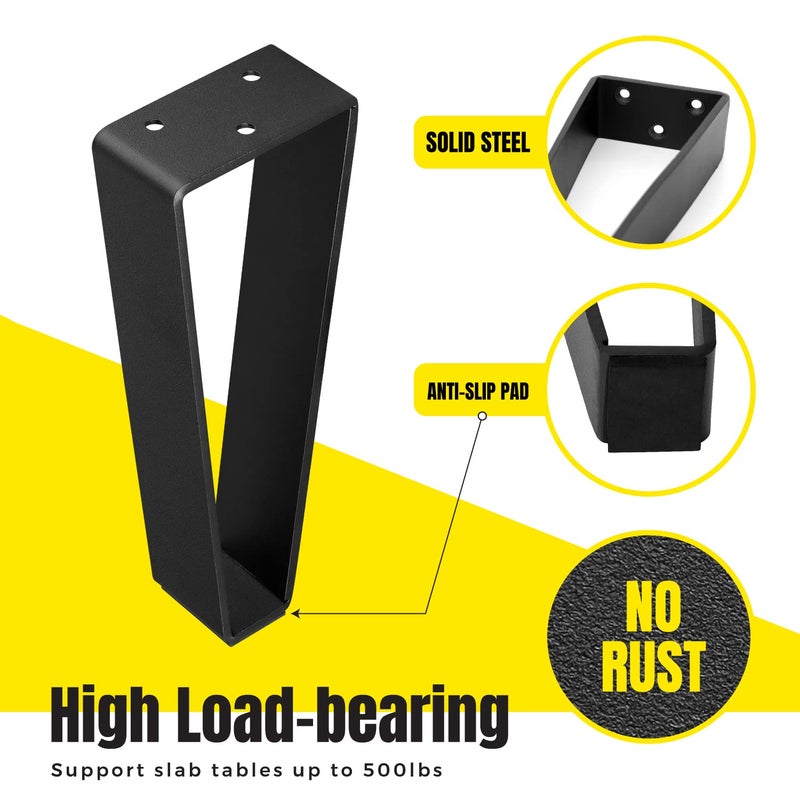 FATATA Metal Furniture Legs 4pcs8 inch Solid Steel Modern Style for Side Table TV Stand Cabinet Bench Slab Table Black - Image 5