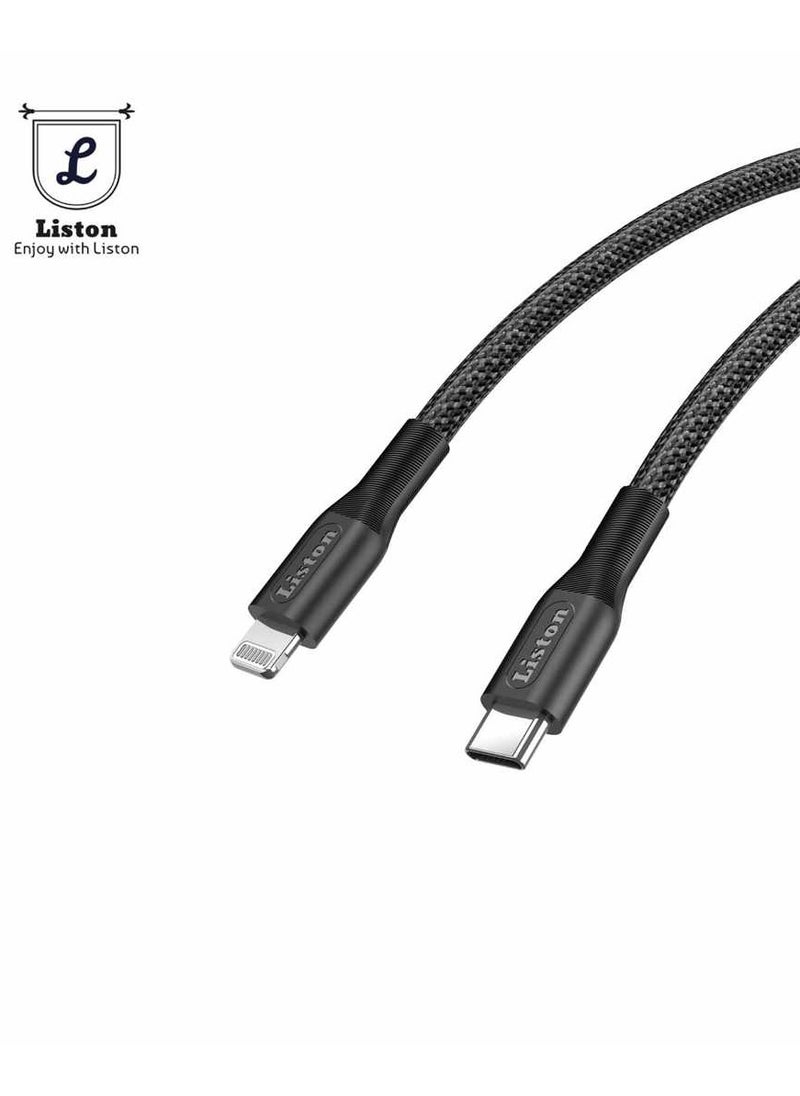 Liston - iPhone Charging Cable Fast Charger 1M Type C to Lightning for iPhone, iPad, AirPods, Fast Charging - Image 1