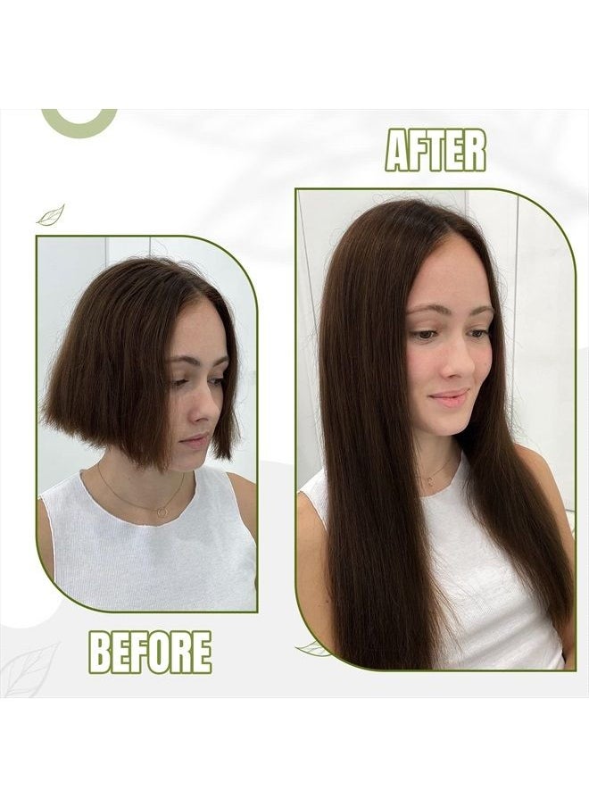 RUNATURE Clip in Brown Hair Extensions Human Hair Clip in Extensions Dark Brown Clip in Hair Extensions Real Human Hair Straight 18 Inch 50g 3pcs  - Image 2