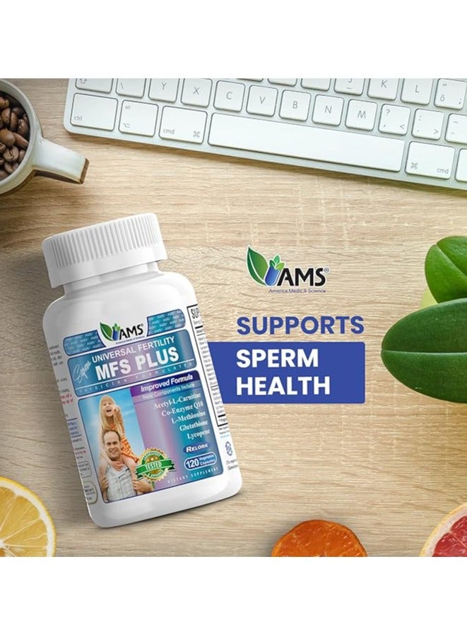 إيه إم إس AMS MFS Plus Fertility Supplements for Men, 120 Capsules, Boosts Sperm Count & Supports Motility - Image 4