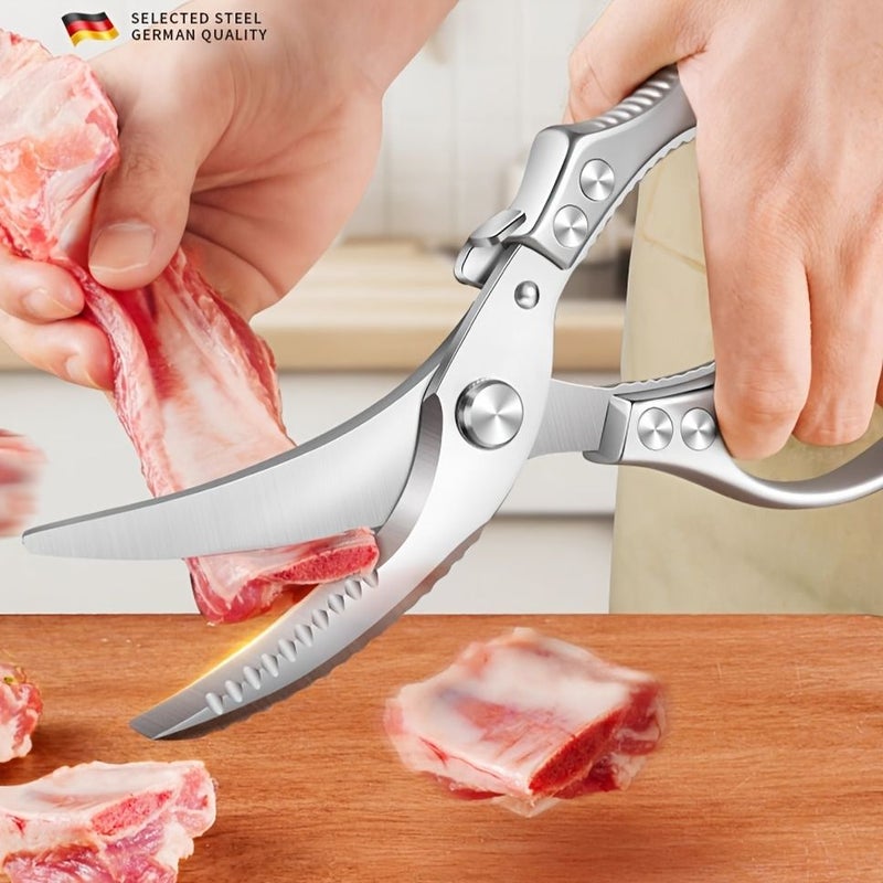 Professional Kitchen Shears Stainless Steel Cutting Poultry Meat Vegetables Non Slip Grip Easy Clean - Image 4
