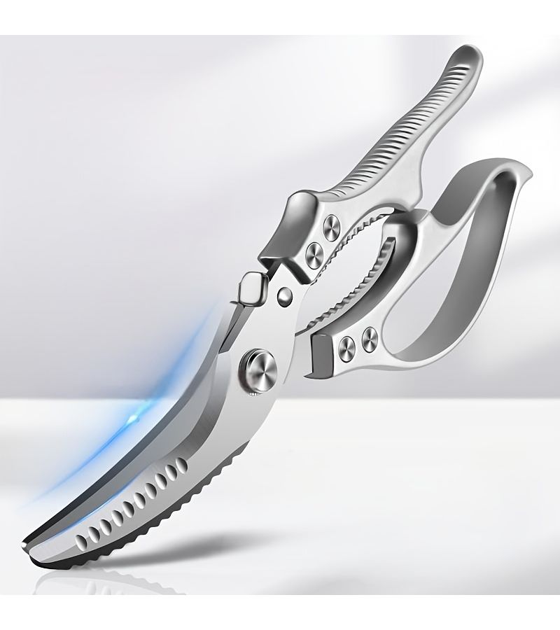 Professional Kitchen Shears Stainless Steel Cutting Poultry Meat Vegetables Non Slip Grip Easy Clean - Image 1