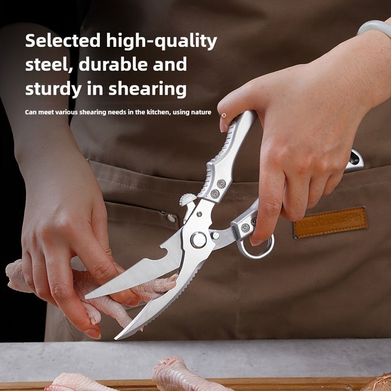 Professional Kitchen Shears Stainless Steel Cutting Poultry Meat Vegetables Non Slip Grip Easy Clean - Image 3