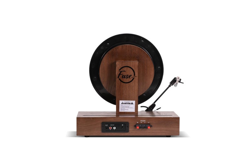 Fuse GLD Standalone Vertical Vinyl Record Player | Gold Trim | 5.3 Bluetooth | Premium Cartridge | Built-in 50W Amp | Vintage Mid Century Modern | Handcrafted Ashtree Wood - Image 4