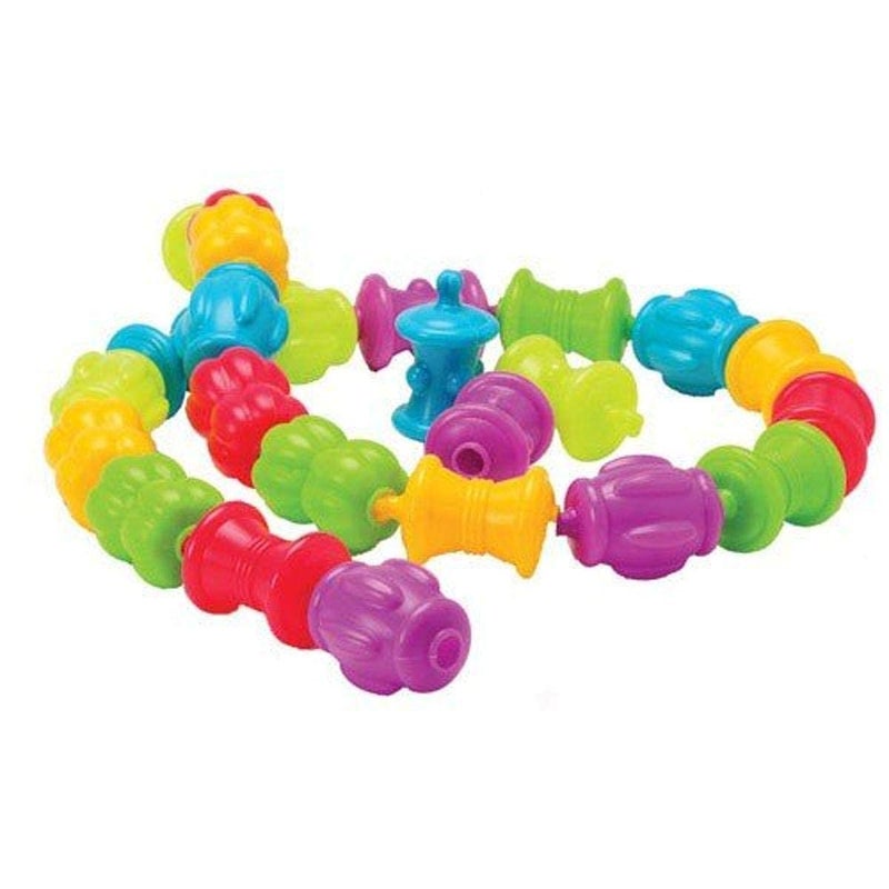 Constructive Playthings Colorful Snap Beads Set for Children and Toddlers Ages 1 Pop Beads Arts and Craft Developmental Kids STEM Toy Set Multicolor - Image 2