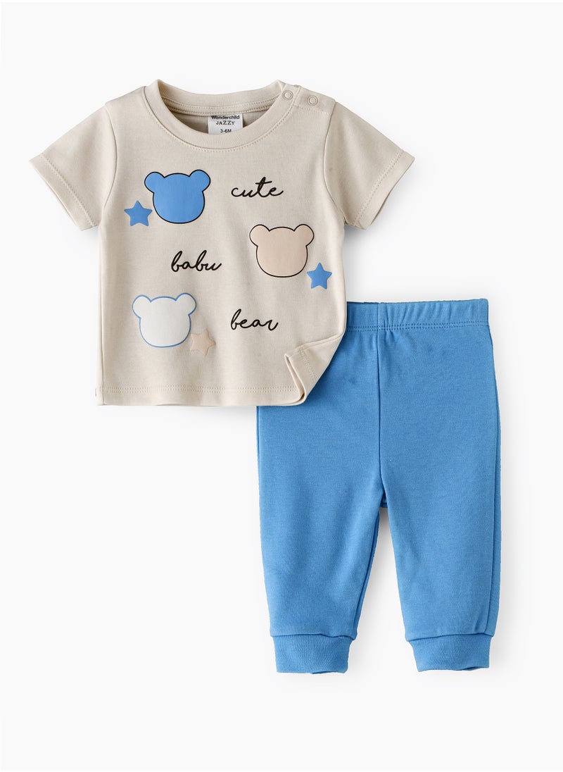 Tiny Hug Baby Boy T-Shirt and Jogger Set, Soft and Comfortable Cotton Set for Baby Boys, Perfect for Everyday Wear  - Image 1