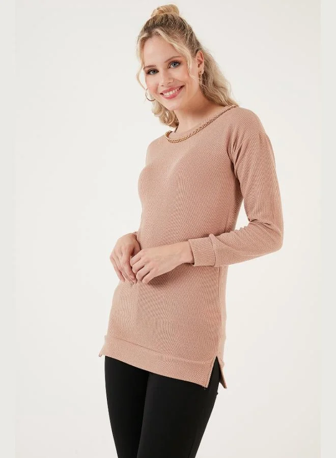 ليلا بلوزة نسائية ليلا تشين بقصة عادية وياقة دائرية