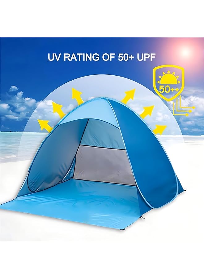 Soofam SooFam Portable Outdoors Beach Tent UPF 50+UV sun protection Pop Up Instant Automatic Portable Sport Umbrella Canopy Cabana Child Beach Tent for 2 Person with Carry Bag - Image 4